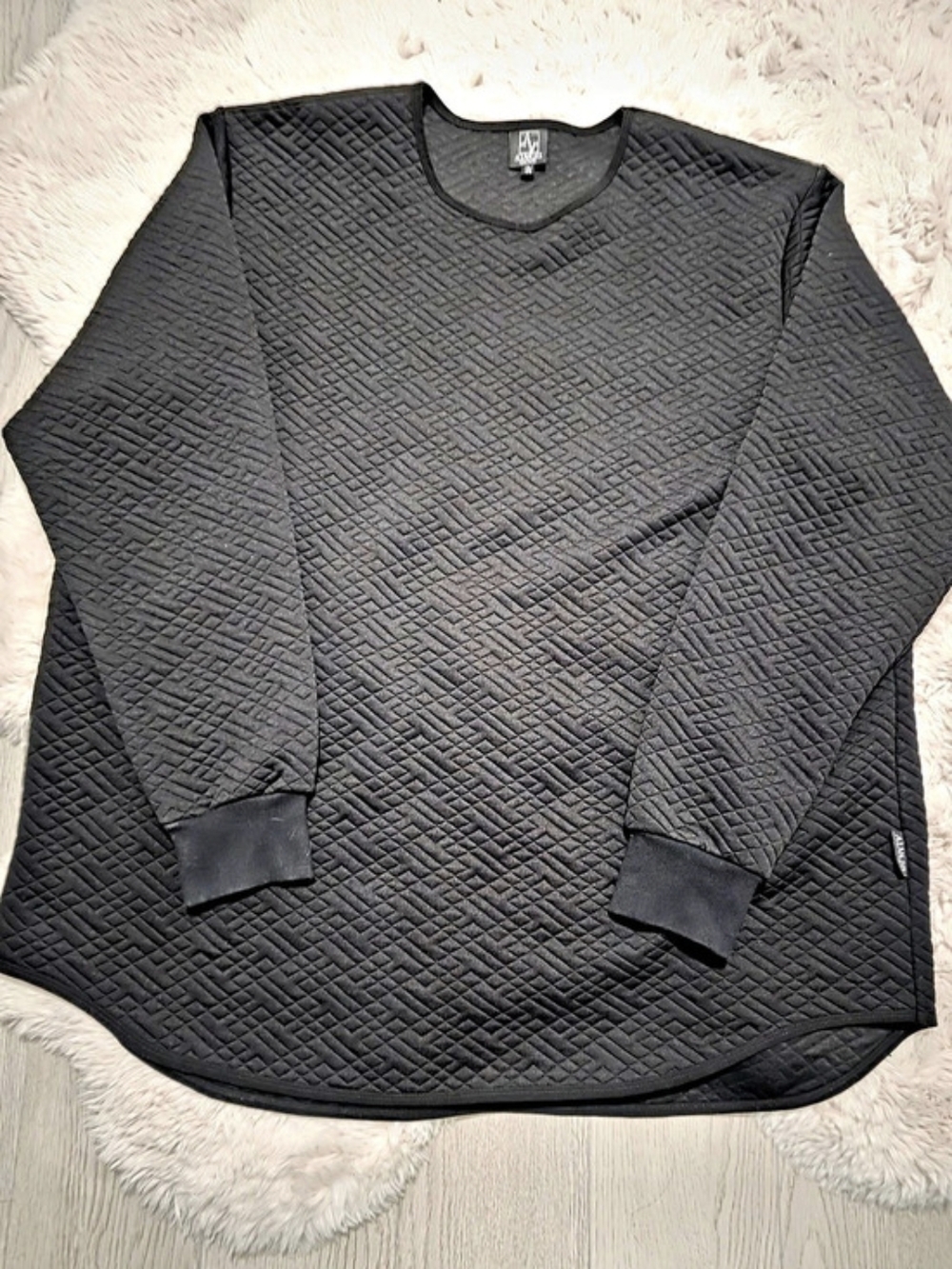 Alvajo Quilted Crewneck in Black Size 4XL